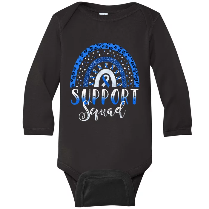 gray blue rainbow type 1 2 diabetes awareness support squad Baby Long Sleeve Bodysuit