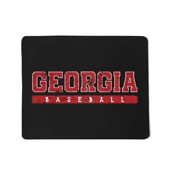 Georgia Baseball Red Vintage Text Mousepad