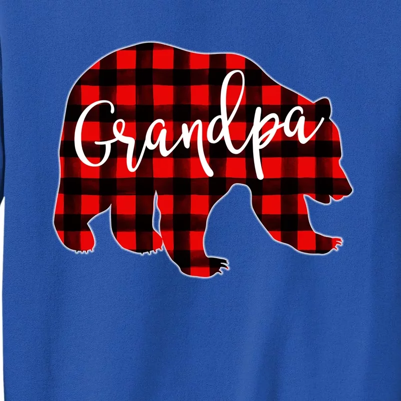 Grandpa Bear Red Plaid Matching Family Christmas Eve Buffalo Cute Gift Tall Sweatshirt