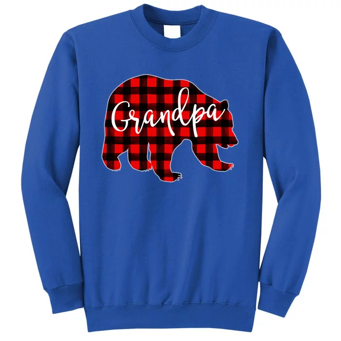 Grandpa Bear Red Plaid Matching Family Christmas Eve Buffalo Cute Gift Tall Sweatshirt