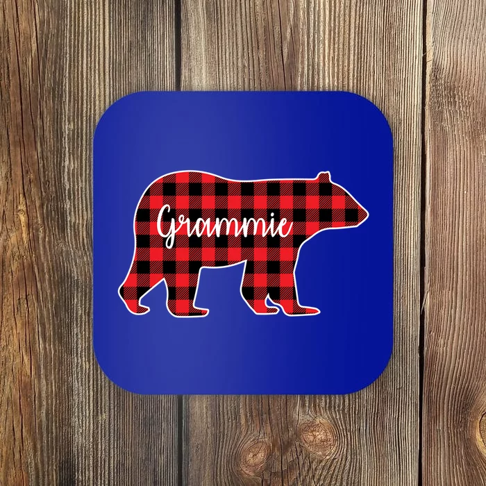 Grammie Bear Red Plaid Family Matching Christmas Pajama Gift Coaster