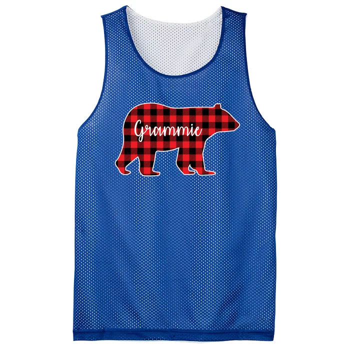 Grammie Bear Red Plaid Family Matching Christmas Pajama Gift Mesh Reversible Basketball Jersey Tank