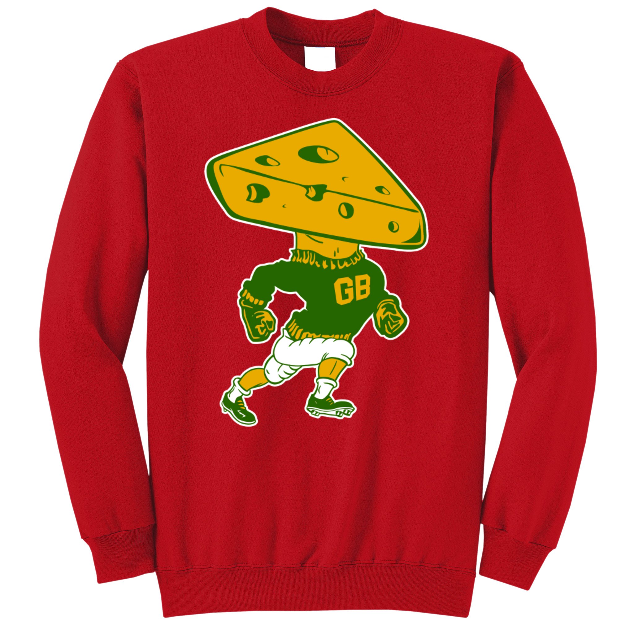 Green Bay Retro Mascot Cheese Head Man - Green Bay Packers - Hoodie