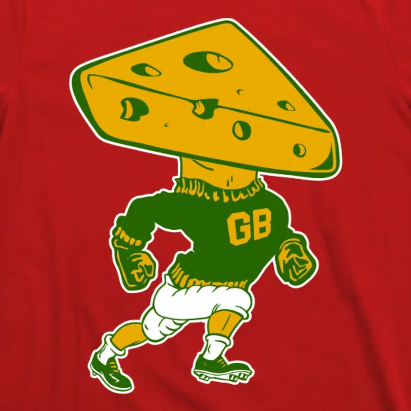 Green Bay Retro Mascot Cheese Head Man T-Shirt