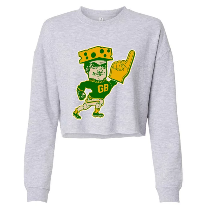 Green Bay Retro Style Packers Fan Go Pack Cropped Pullover Crew