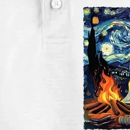 Ghost Book Reading Camping Halloween Van Gogh Starry Night Dry Zone Grid Performance Polo