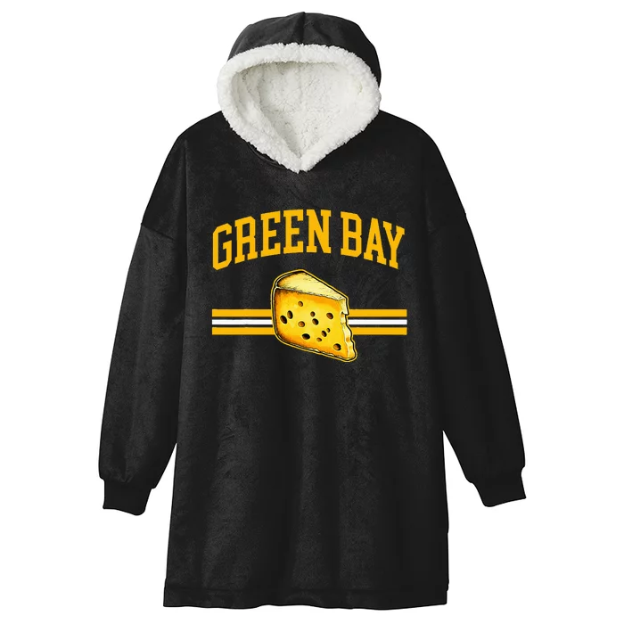 Green Bay Retro Vintage Classic Wisconsin Gift Hooded Wearable Blanket