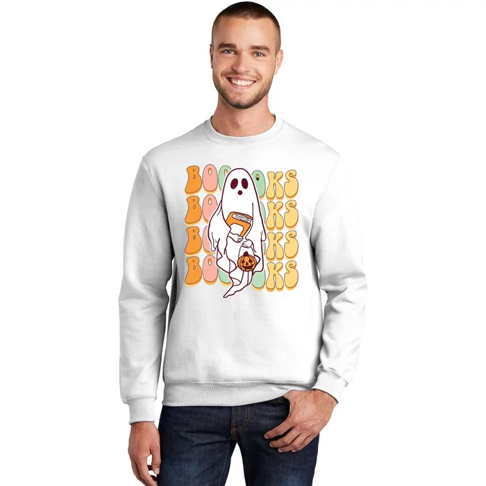 Ghost Book Reading Halloween Costume Teacher Books Lover Sweatshirt