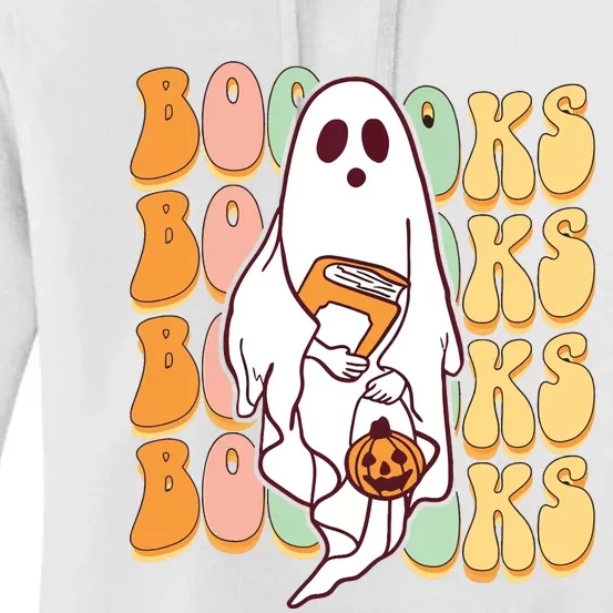 Ghost Book Reading Halloween Costume Teacher Books Lover Women's Pullover Hoodie