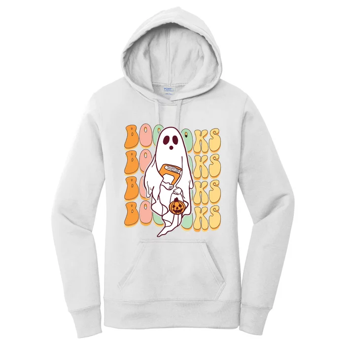 Ghost Book Reading Halloween Costume Teacher Books Lover Women's Pullover Hoodie