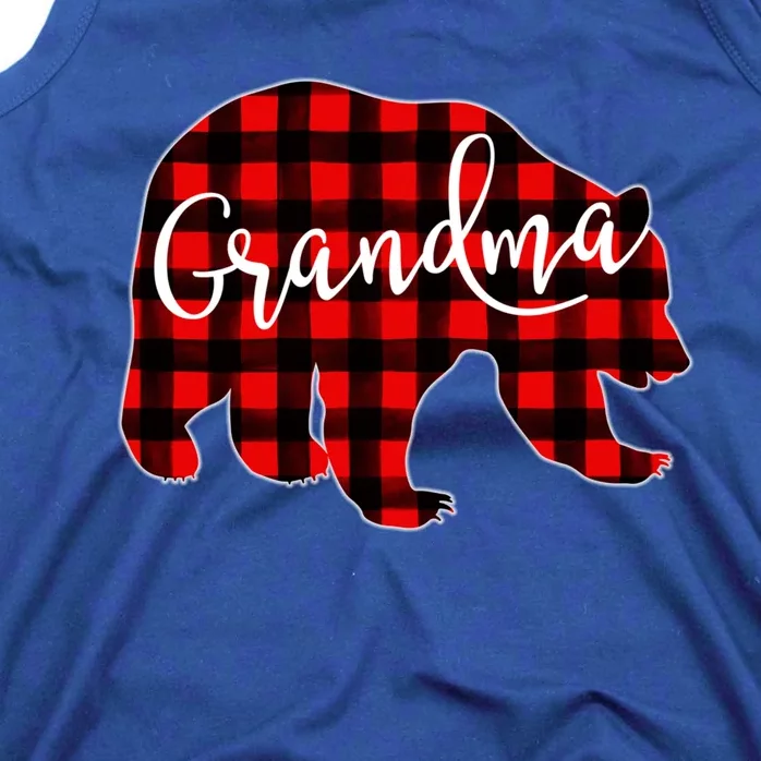 Grandma Bear Red Plaid Matching Family Christmas Eve Buffalo Gift Tank Top