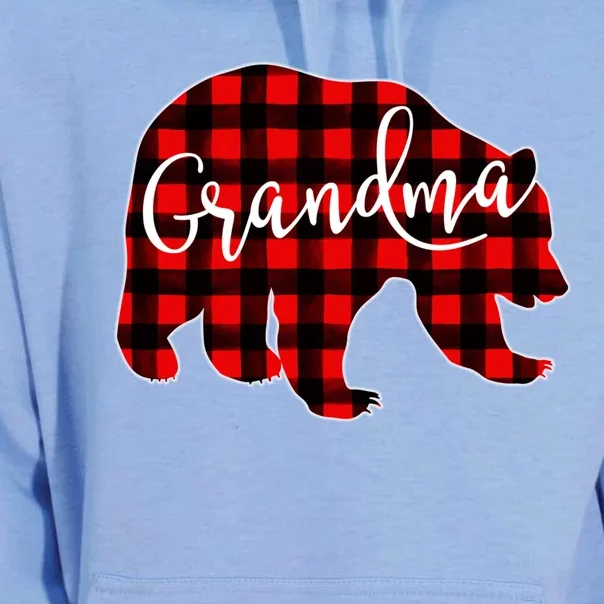 Grandma Bear Red Plaid Matching Family Christmas Eve Buffalo Gift Unisex Surf Hoodie