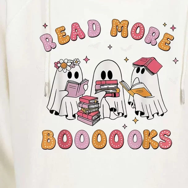 Ghost Book Read More Books Teachers Halloween Womens Funnel Neck Pullover Hood