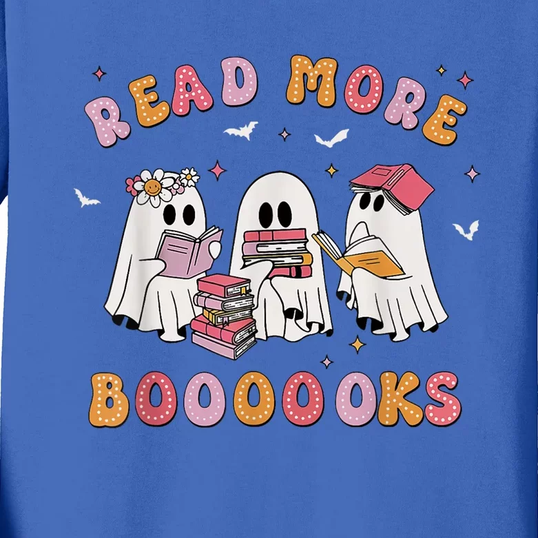 Ghost Book Read More Books Teachers Halloween Kids Long Sleeve Shirt