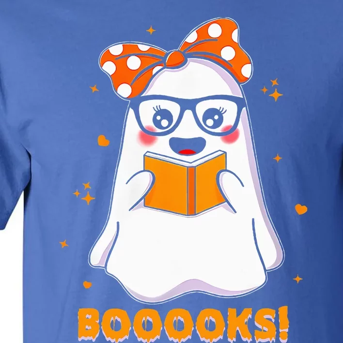 Ghost Book Reading Halloween Costume Teacher Books Lover Tall T-Shirt