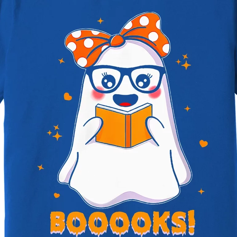 Ghost Book Reading Halloween Costume Teacher Books Lover Premium T-Shirt