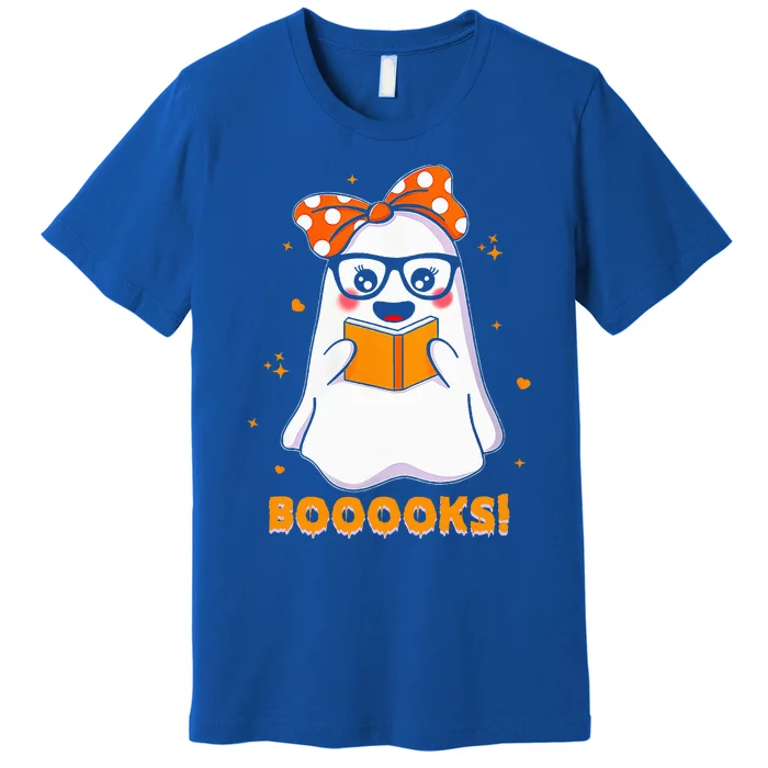 Ghost Book Reading Halloween Costume Teacher Books Lover Premium T-Shirt