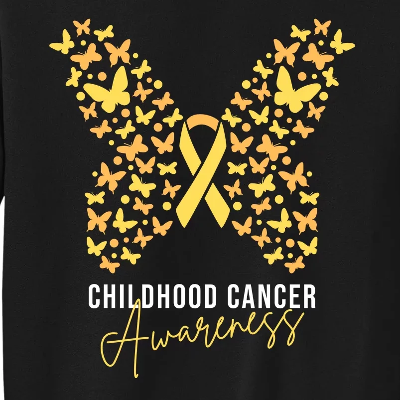 Gold Butterfly Ribbon Childhood Cancer Awareness Sweatshirt