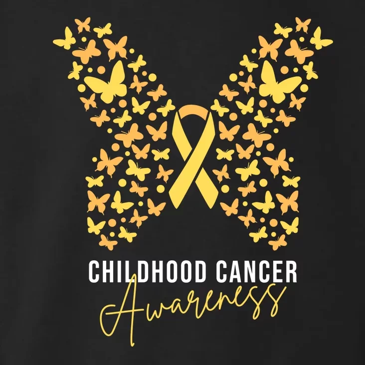 Gold Butterfly Ribbon Childhood Cancer Awareness Toddler Hoodie