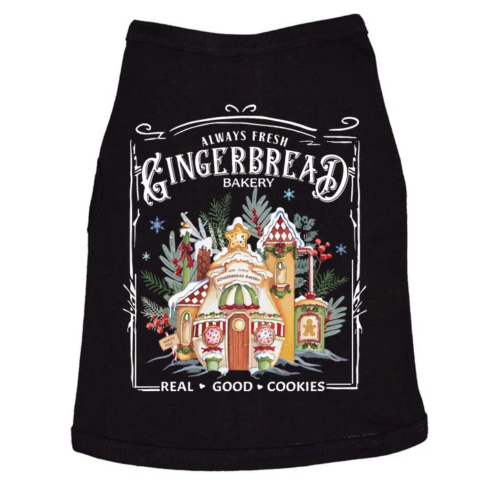 Gingerbread Bakery Retro Christmas Cookie Doggie Tank