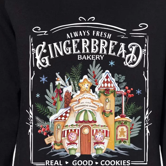 Gingerbread Bakery Retro Christmas Cookie Womens California Wash Sweatshirt