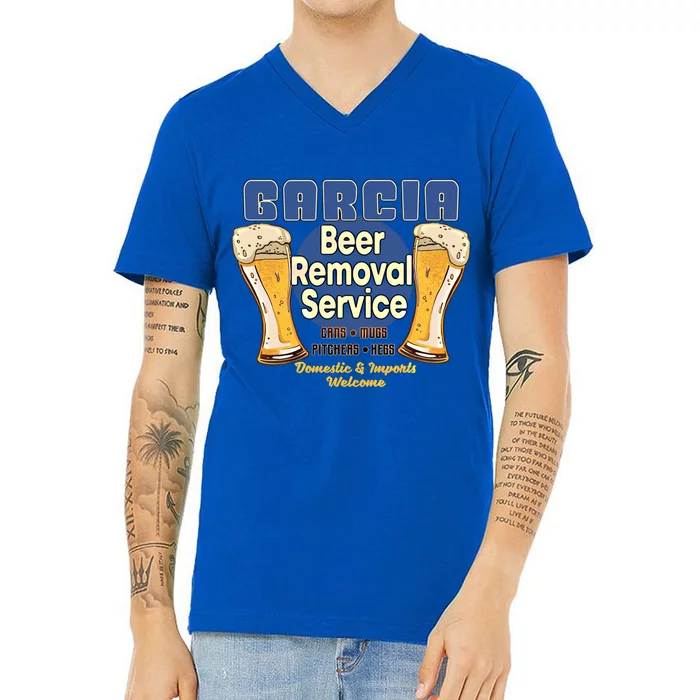 Garcia Beer Removal Service Funny Party Ing Funny Gift V-Neck T-Shirt