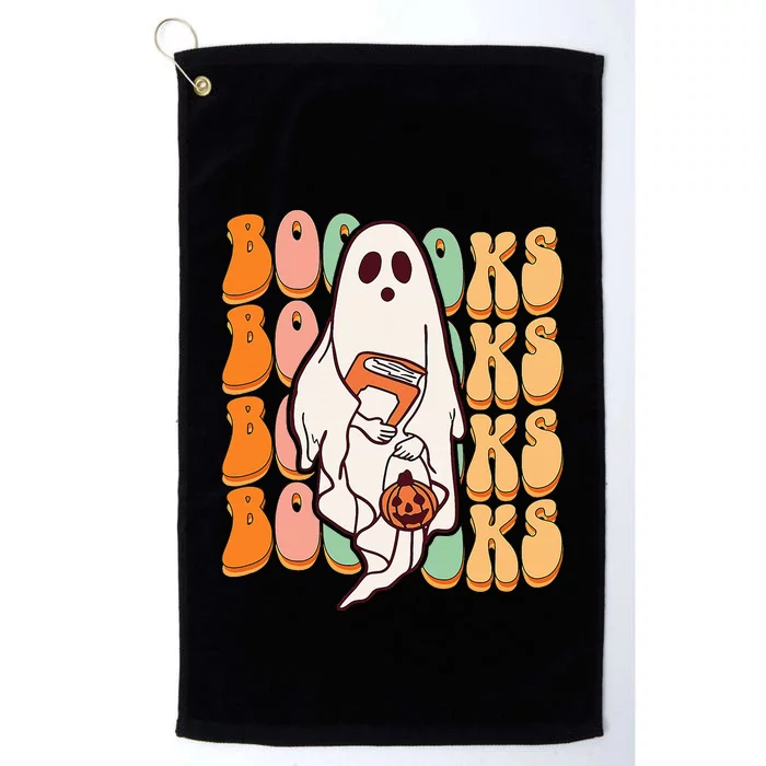 Ghost Book Reading Halloween Costume Teacher Books Lover Platinum Collection Golf Towel