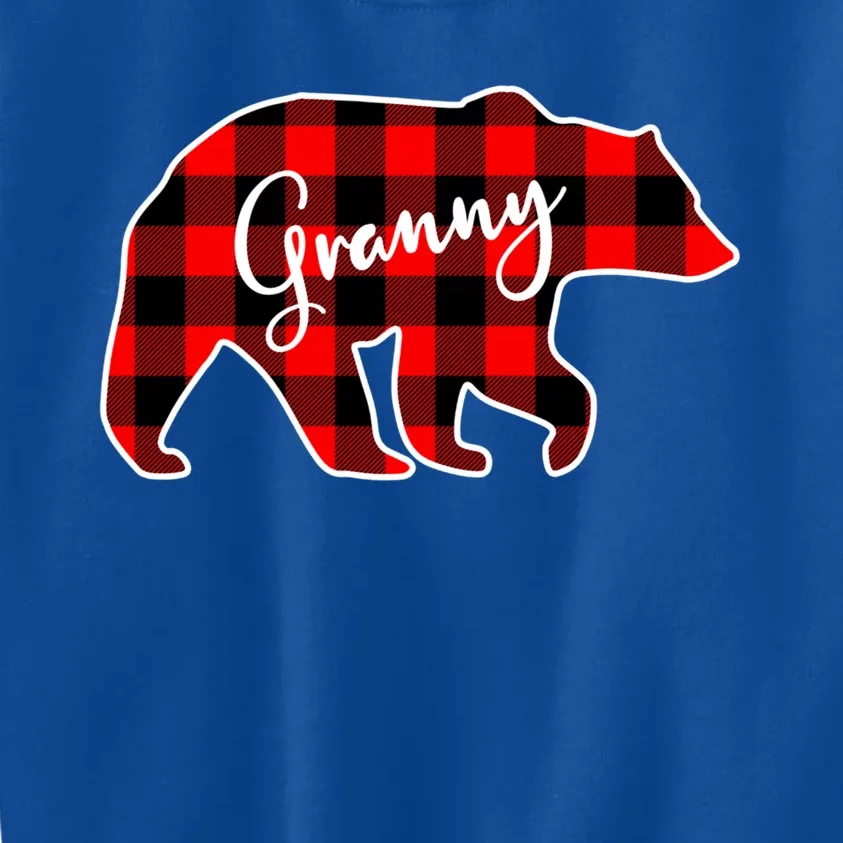 Granny Bear Red Plaid Matching Family Christmas Funny Gift Kids Sweatshirt