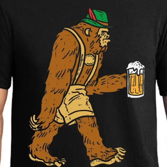 German Bigfoot Sasquatch Beer Lederhose Funny Oktoberfest Pajama Set