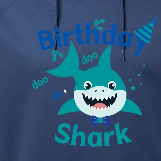 Green Birthday Shark Doo Doo Do Performance Fleece Hoodie