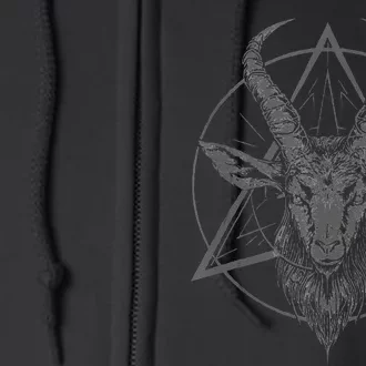 Goat Baphomet Satanist Halloween Metal Head Satanism Full Zip Hoodie