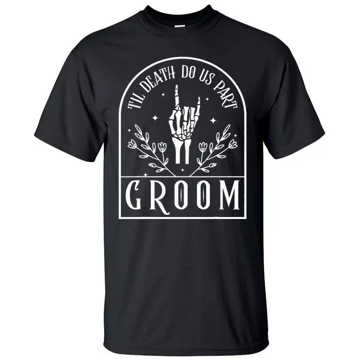 Groom Bride Skeleton Gothic Halloween Engagement Wedding Tall T-Shirt