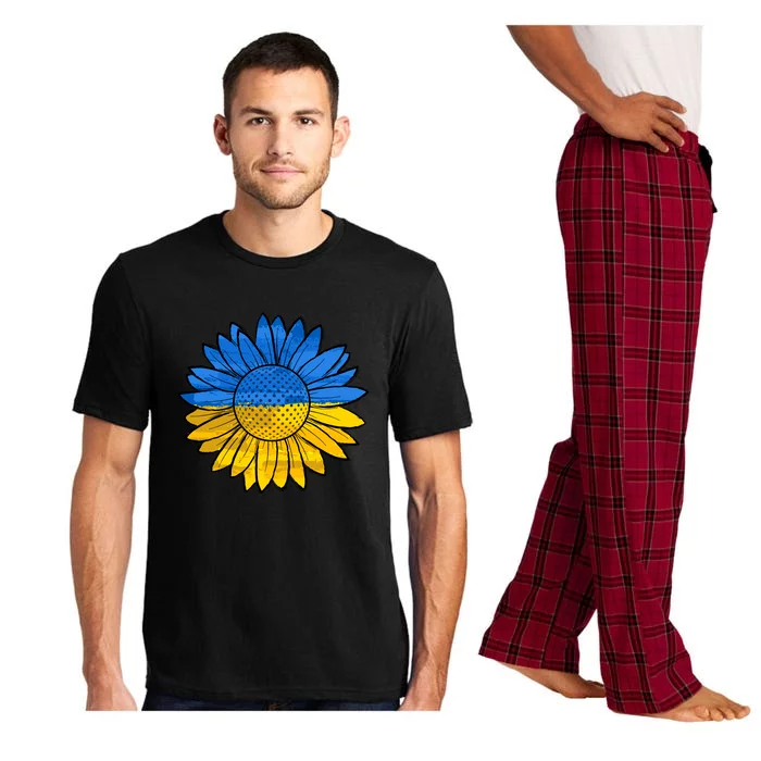 Gold & Blue Sunflower Flag Support Stand With Pajama Set