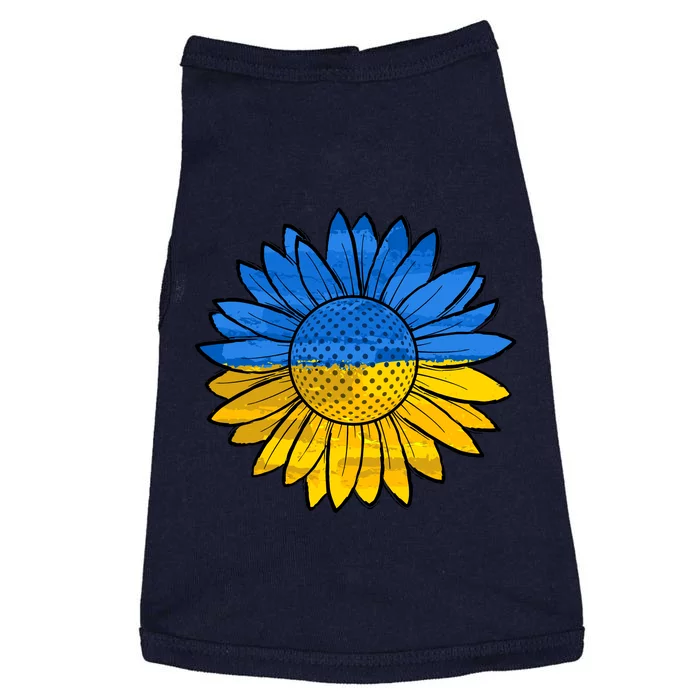 Gold & Blue Sunflower Flag Support Stand With Doggie Tank