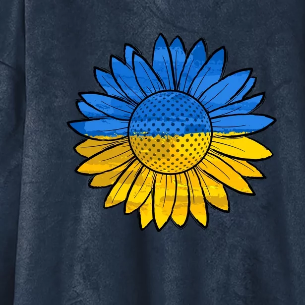 Gold & Blue Sunflower Flag Support Stand With Hooded Wearable Blanket