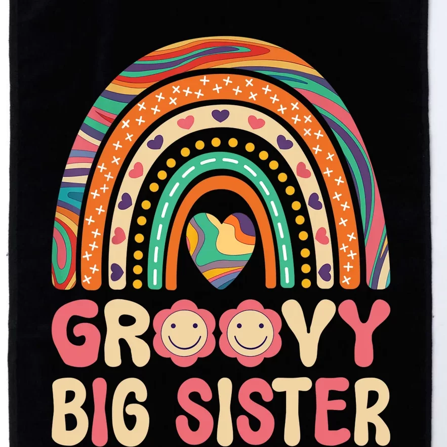 Groovy Big Sis 60s 70s Outfit Rainbow Hippie Cute Big Sister Platinum Collection Golf Towel