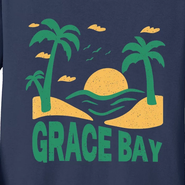 Grace Bay Summer Vacation Travel Souvenir Kids Long Sleeve Shirt