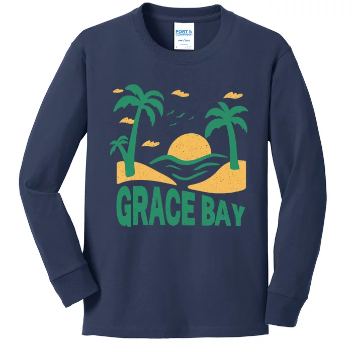 Grace Bay Summer Vacation Travel Souvenir Kids Long Sleeve Shirt