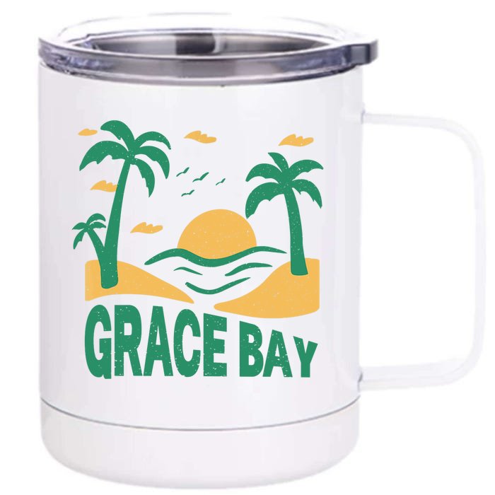 Grace Bay Summer Vacation Travel Souvenir Front & Back 12oz Stainless Steel Tumbler Cup