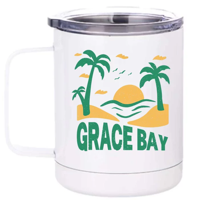 Grace Bay Summer Vacation Travel Souvenir Front & Back 12oz Stainless Steel Tumbler Cup