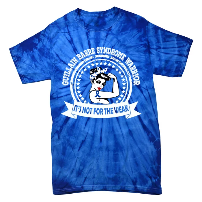 Guillain Barre Syndrome Warrior Gift Blue Ribbon Awareness Gift Tie-Dye T-Shirt