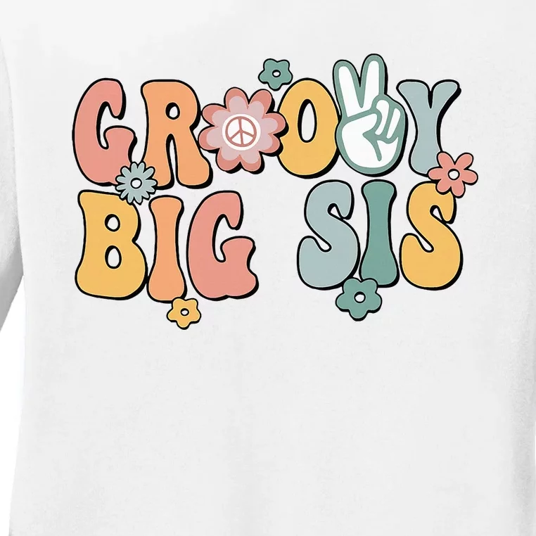 Groovy Big Sis Retro Sister Matching Family Ladies Long Sleeve Shirt