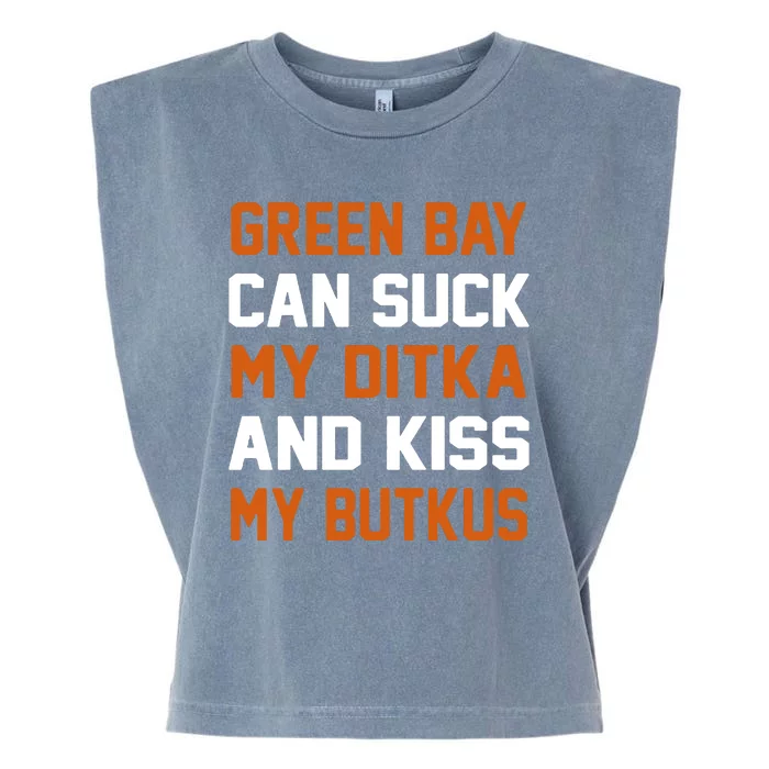 Green Bay Sucks Butkus Chicago Football Team Garment-Dyed Women's Muscle Tee