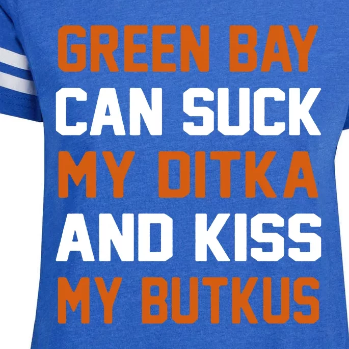 Green Bay Sucks Butkus Chicago Football Team Enza Ladies Jersey Football T-Shirt