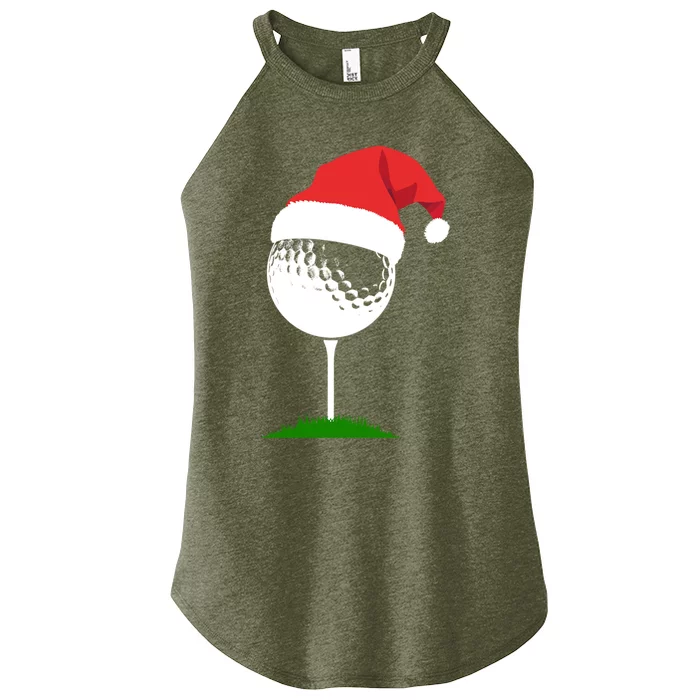 Golf Ball Santa Sat Christmas Funny Golfing Golfer Gift Women’s Perfect Tri Rocker Tank