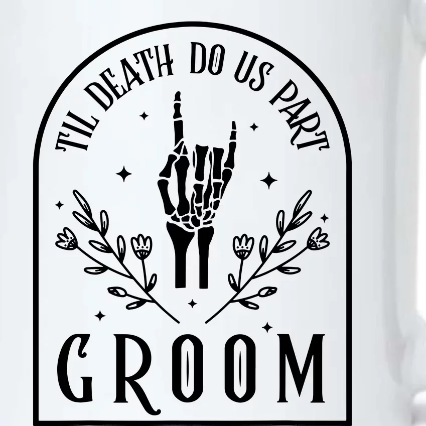 Groom Bride Skeleton Gothic Halloween Engagement Wedding Black Color Changing Mug