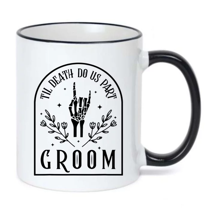 Groom Bride Skeleton Gothic Halloween Engagement Wedding Black Color Changing Mug