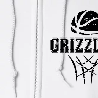 Grizzlies Basketball Sport Gift Full Zip Hoodie