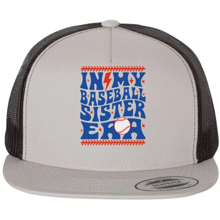 Groovy Baseball Sister Era Design Flat Bill Trucker Hat