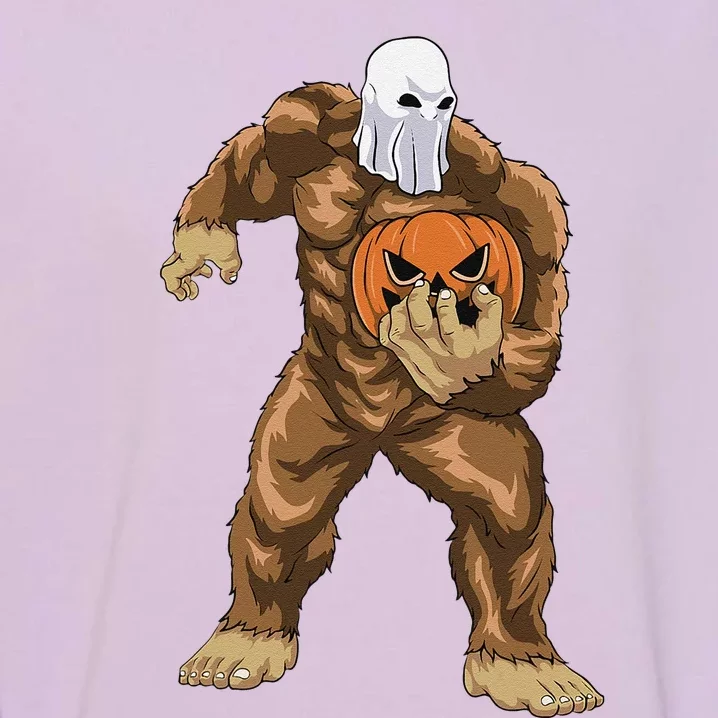 Ghost Bigfoot Sasquatch Jack O Lantern Halloween Costume Garment-Dyed Sweatshirt